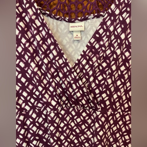 Merona purple and white dress - M - Picture 3 of 7